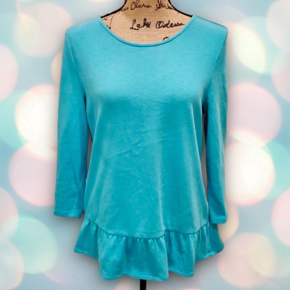 Talbots Tops - Talbots Petites Women’s Long Sleeve Peplum Blouse Top Size P (0-2)